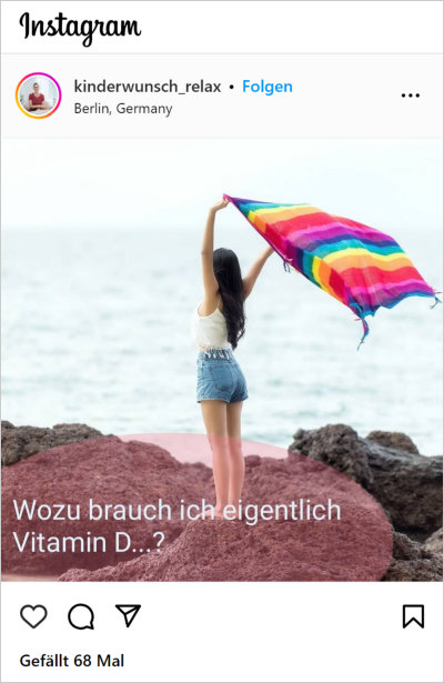 Infos zu Vitamin D3 und viele weitere Kinderwunsch-Tipps auf Instagram