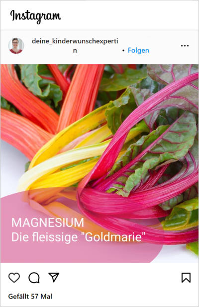 Infos zu Magnesium und viele weitere Kinderwunsch-Tipps auf Instagram